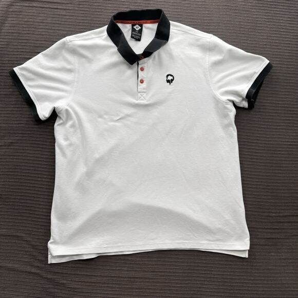 Outdoor Afro X REI Co-op Polo Shirt Men Large White Black Cotton Golf Tennis. - Picture 1 of 9